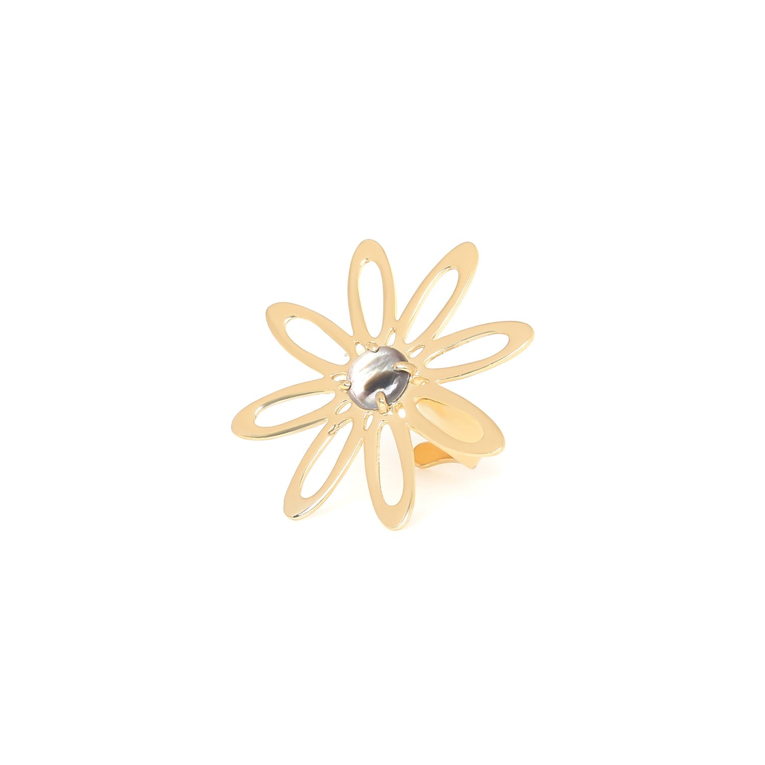 ORI TAO BLOOM golden flower adjustable ring