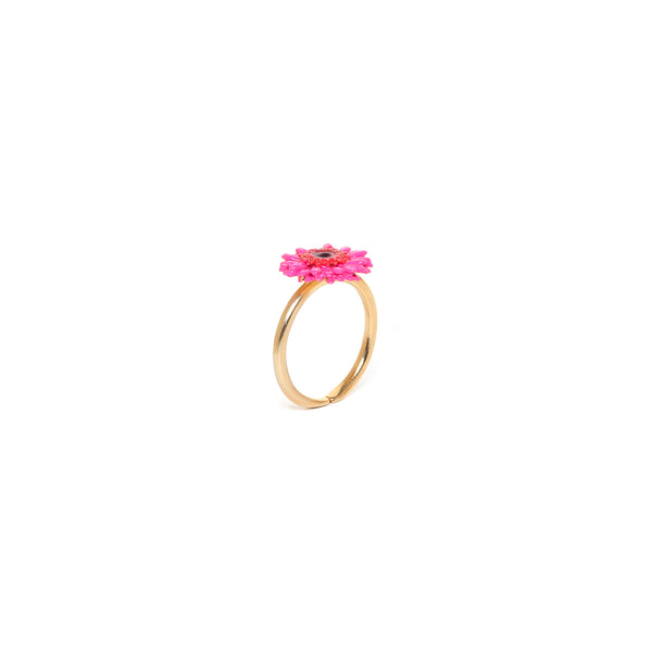 FRANCK HERVAL RUBY pink gerbera ring flower
