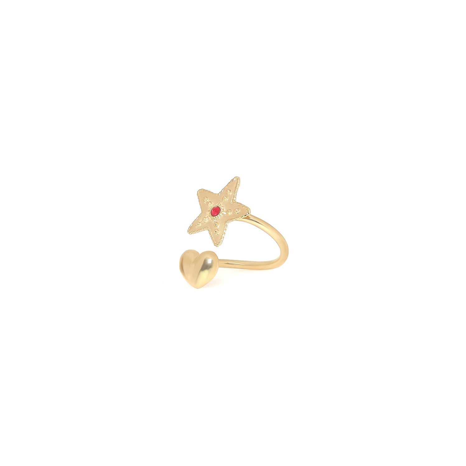FRANCK HERVAL ANGELICA star/heart duo ring