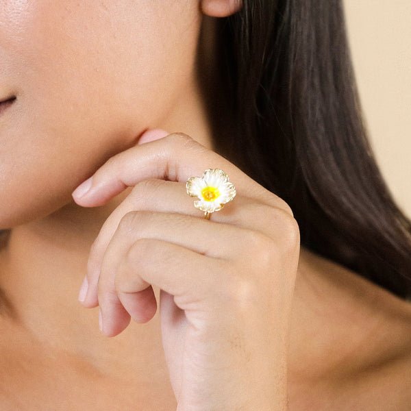 FRANCK HERVAL BETTY flower ring (white)