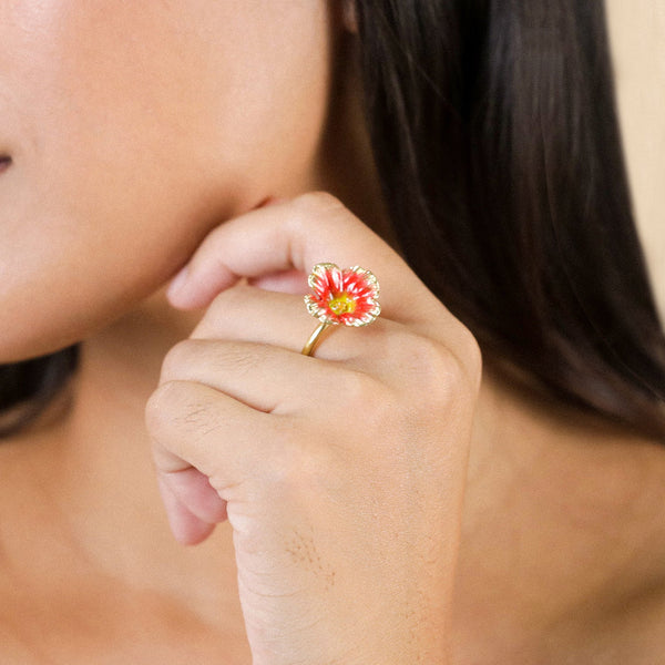 FRANCK HERVAL BETTY flower ring (red)
