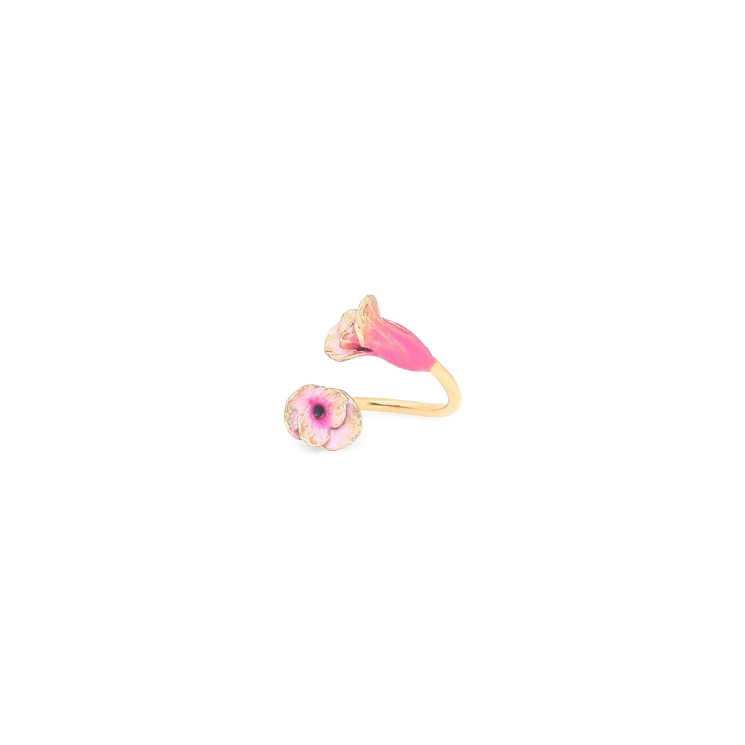 FRANCK HERVAL BETTY duo ring pink flower