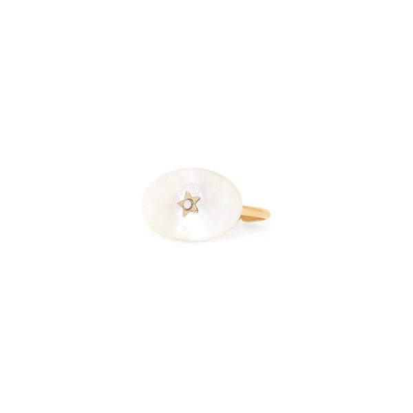 FRANCK HERVAL NORA adjustable oval "MOP" ring