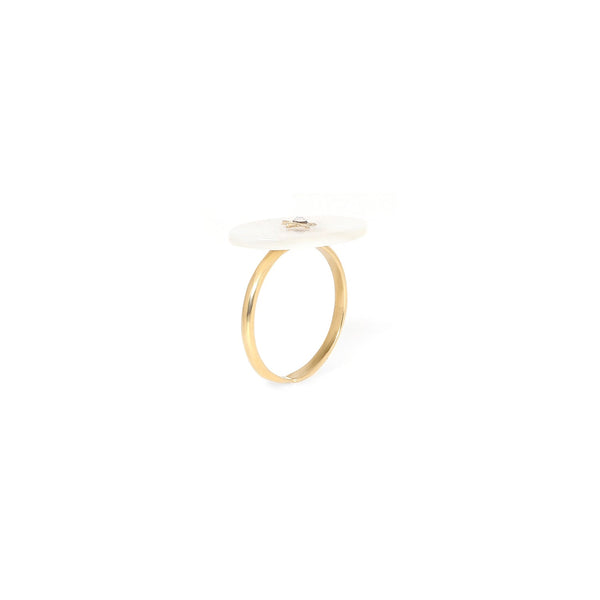 FRANCK HERVAL NORA adjustable oval "MOP" ring