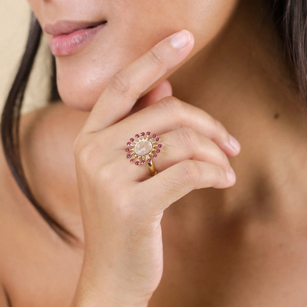 FRANCK HERVAL LAURYNE round ring (garnet)