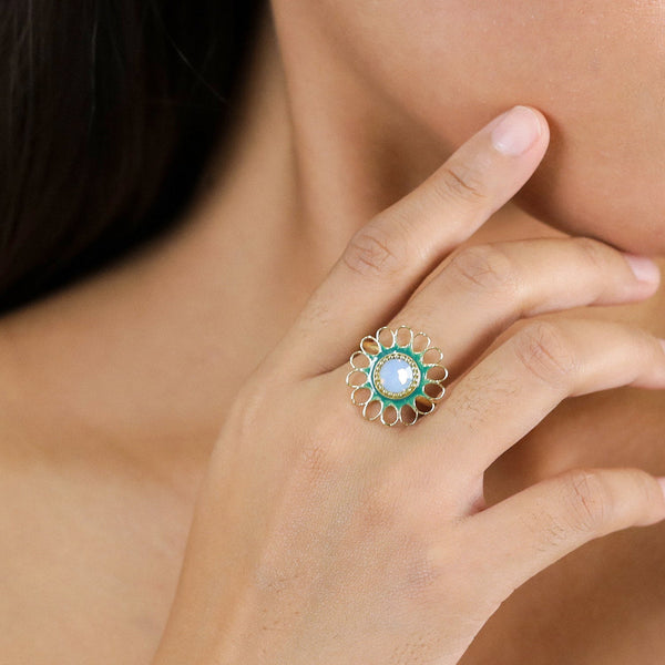 FRANCK HERVAL ZELIE flower ring