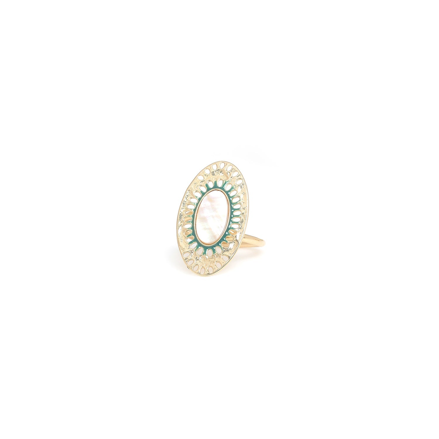 FRANCK HERVAL ZELIE adjustable oval ring