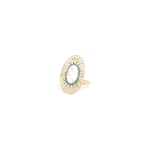 FRANCK HERVAL ZELIE adjustable oval ring