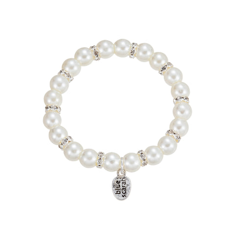 BLUE SCARAB MAISIE Bracelet (Silver plated) - Fresh water pearl