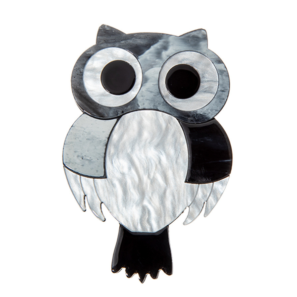 BLUE SCARAB BLAIR OWL Brooch (Gray)