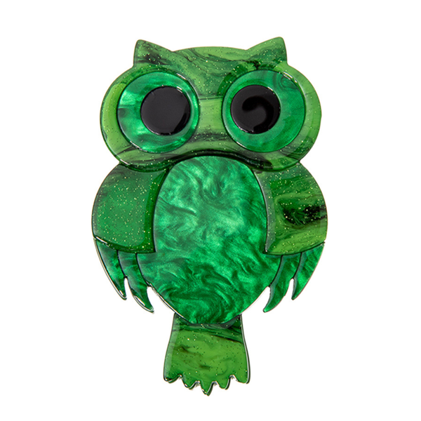 BLUE SCARAB BLAIR OWL Brooch (Green)