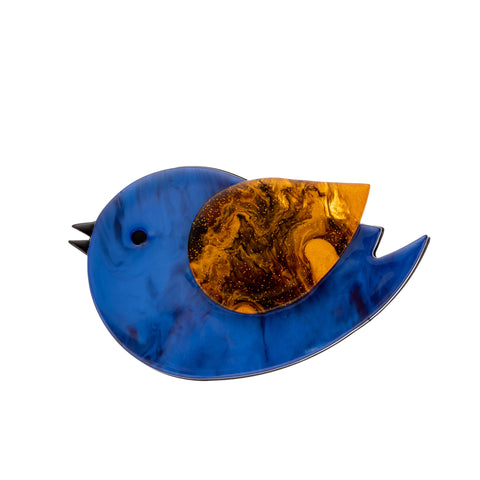 BLUE SCARAB Kelly Brooch Bird