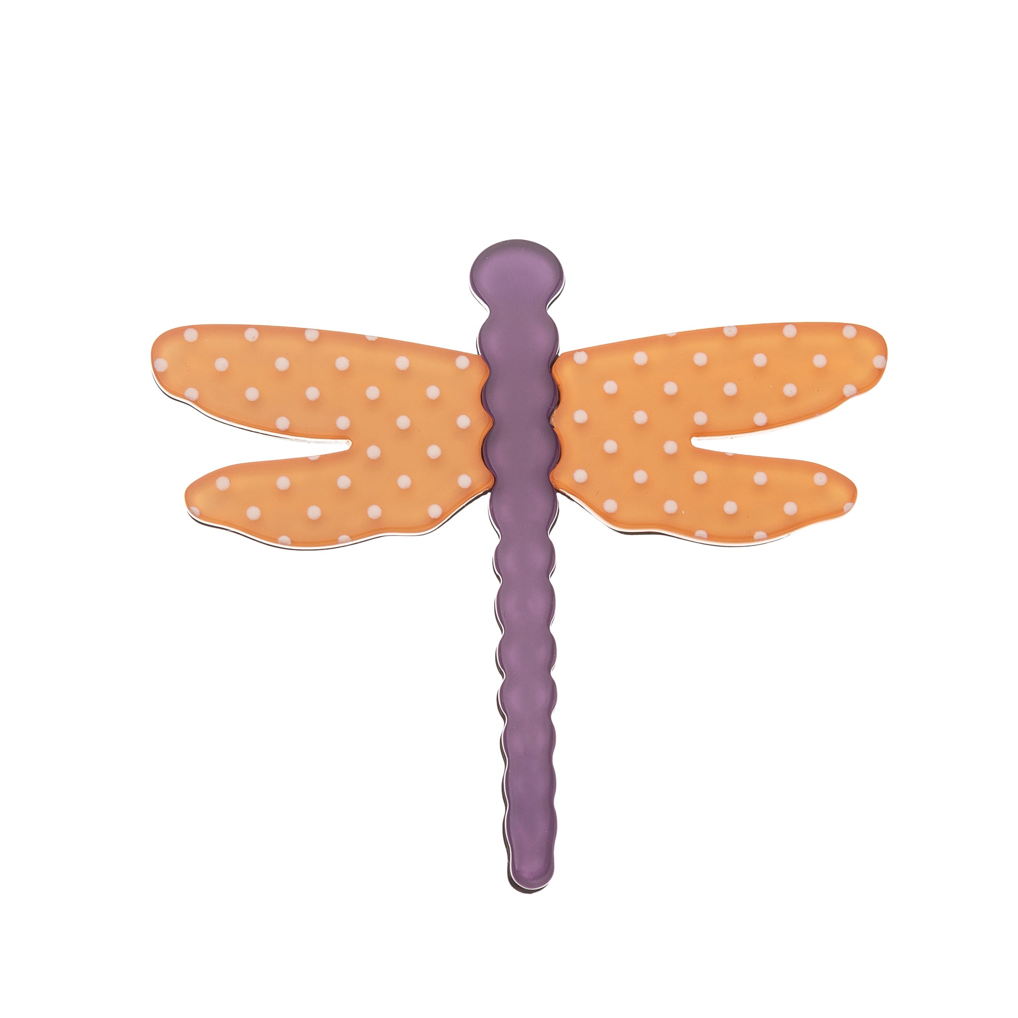 BLUE SCARAB ARIANA DRAGONFLY Brooch (Orange & Purple)