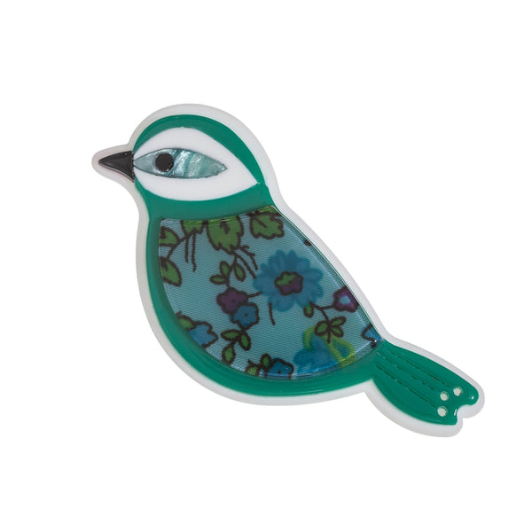 BLUE SCARAB Audrey Brooch Bird