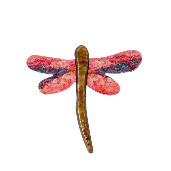 BLUE SCARAB KYLE DRAGONFLY Brooch (Red)