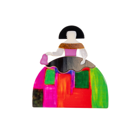 BLUE SCARAB ROBIN Brooch (Brown & Green)