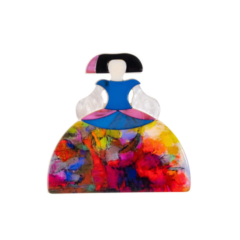 BLUE SCARAB ROBIN Brooch (Blue)