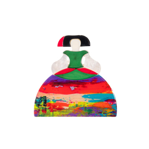 BLUE SCARAB ROBIN Brooch (Green)