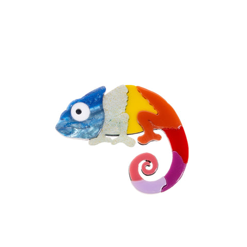 BLUE SCARAB DALE CHAMELEON Brooch (Multicoloured)