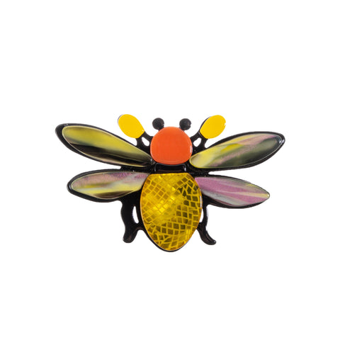 BLUE SCARAB BUMBLEBEE Brooch