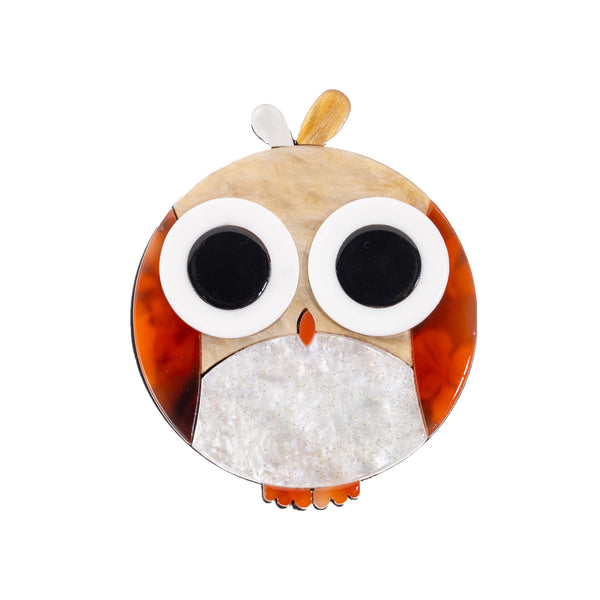 BLUE SCARAB JESSIE OWL Brooch