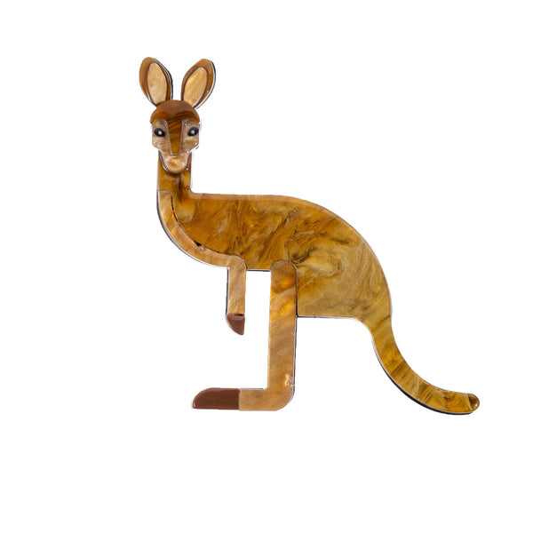 BLUE SCARAB KANGAROO Brooch