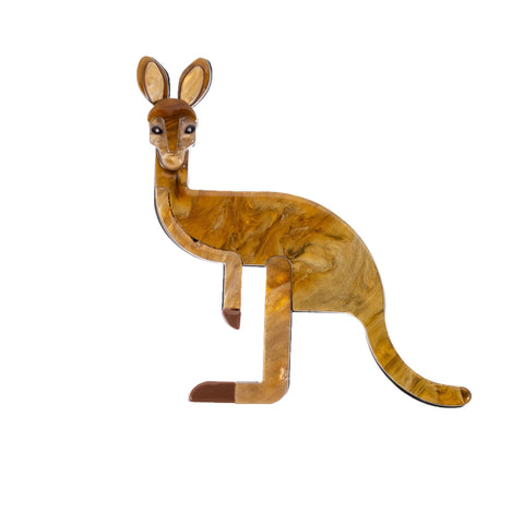 BLUE SCARAB KANGAROO Brooch