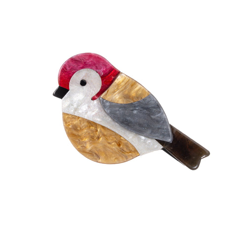 BLUE SCARAB ROBIN Brooch