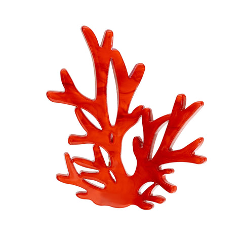 BLUE SCARAB CORAL Brooch