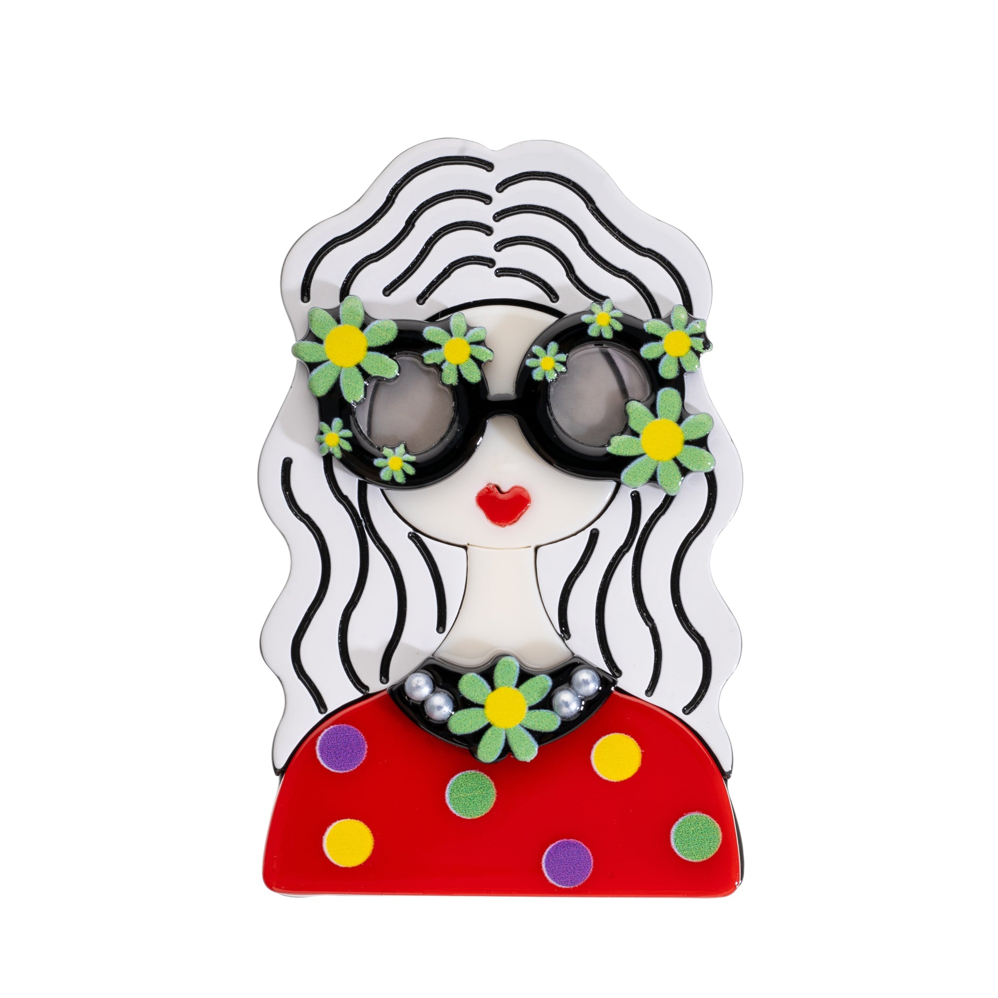 BLUE SCARAB CASEY Brooch (white)