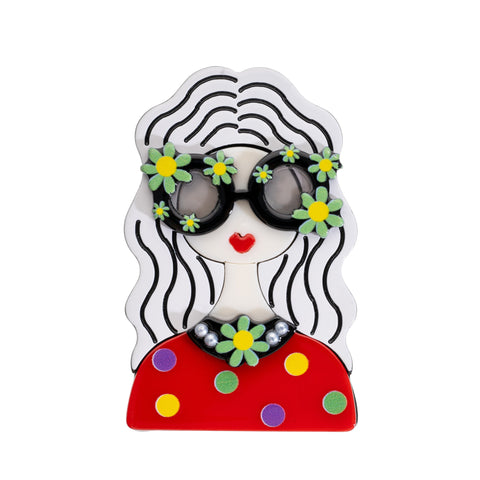 BLUE SCARAB CASEY Brooch (white)