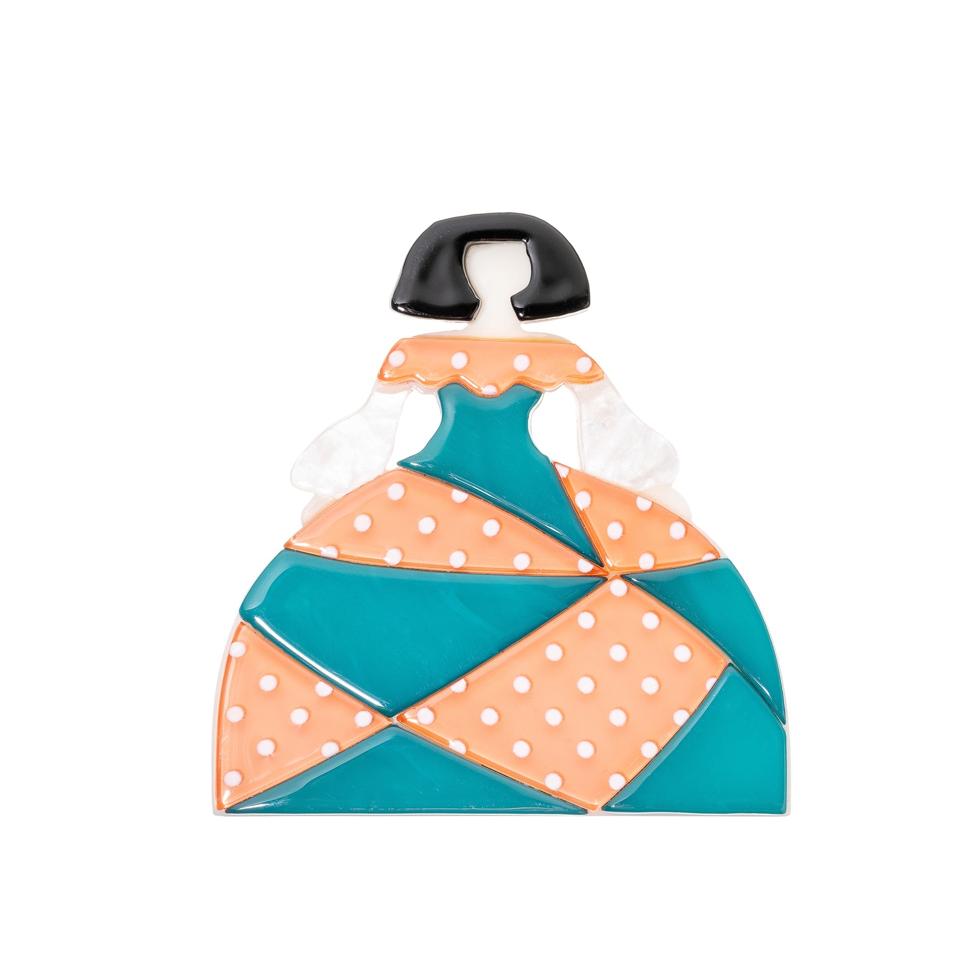 BLUE SCARAB AVERY Brooch (Orange & Blue)