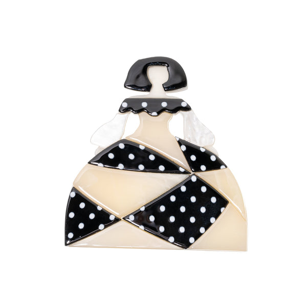 BLUE SCARAB AVERY Brooch (White & Black)