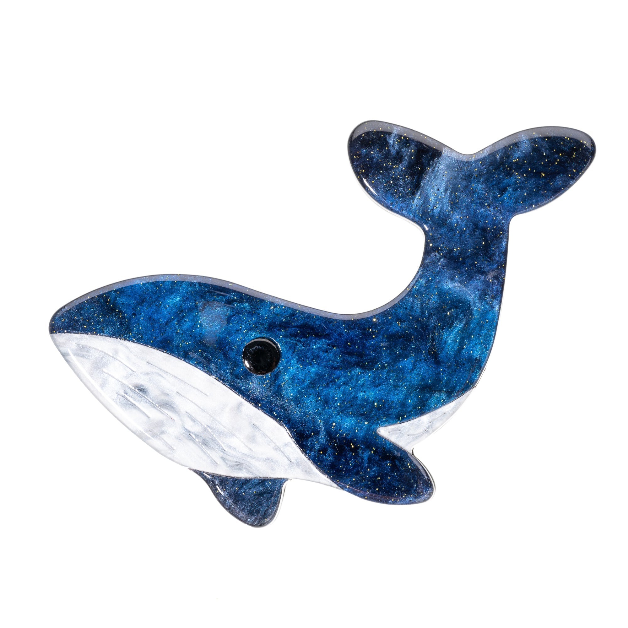 BLUE SCARAB Whale Brooch