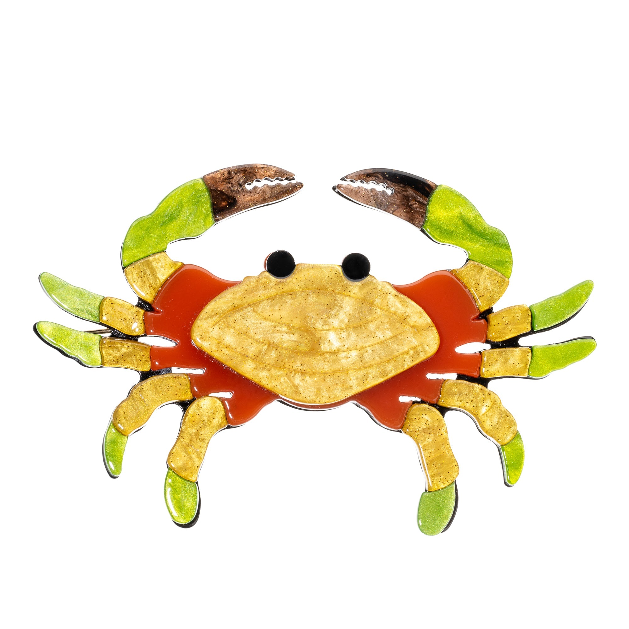 BLUE SCARAB CRAB Brooch