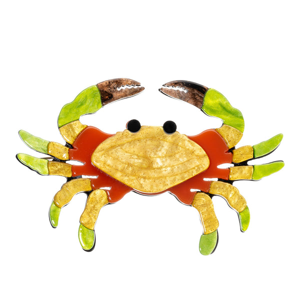 BLUE SCARAB CRAB Brooch