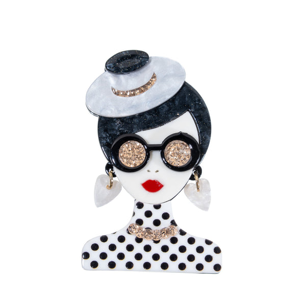 BLUE SCARAB ADA LADY Brooch (Black)