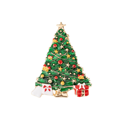 BLUE SCARAB CHRISTMAS TREE Magnetic Brooch