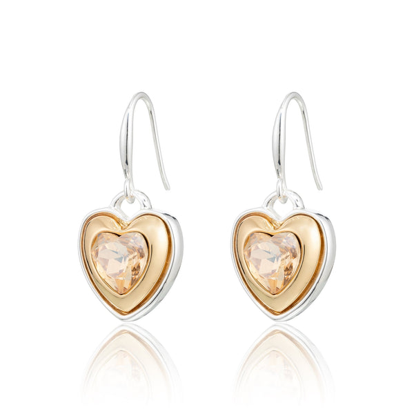 BLUE SCARAB TEGAN Earrings (Two-tone) Champagne Crystal