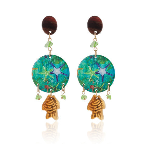 BLUE SCARAB ALEE Earrings (Green)