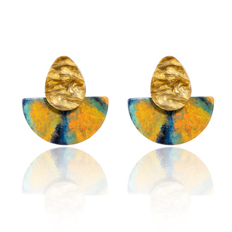 BLUE SCARAB KESHA Earrings (Yellow)