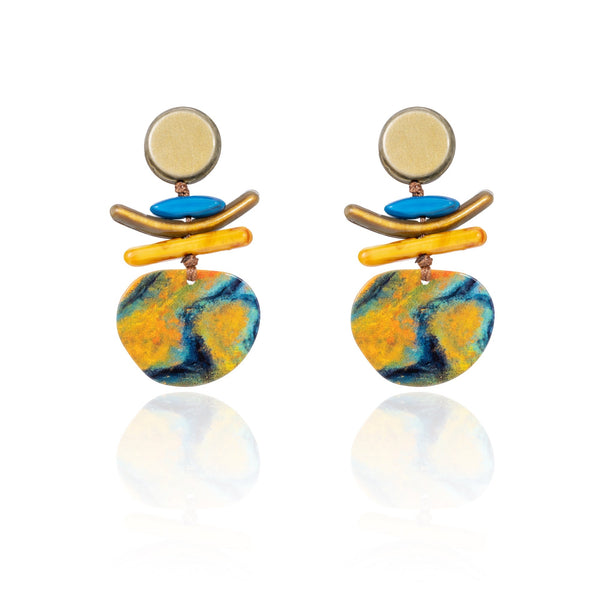 BLUE SCARAB ROX Earrings (Yellow)
