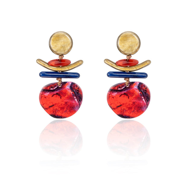 BLUE SCARAB ROX Earrings (Red)