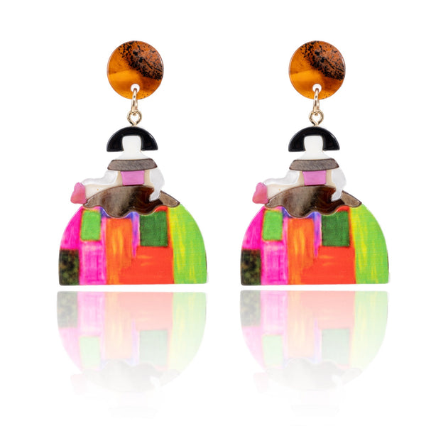 BLUE SCARAB REGGIE Earrings (Brown)