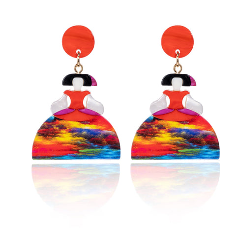 BLUE SCARAB REGGIE Earrings (Red)