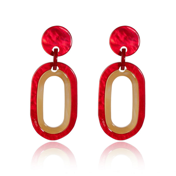 BLUE SCARAB MONA Earrings (Red)
