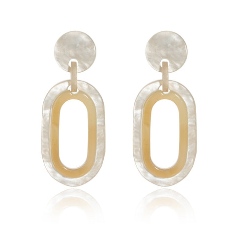 BLUE SCARAB MONA Earrings (White)