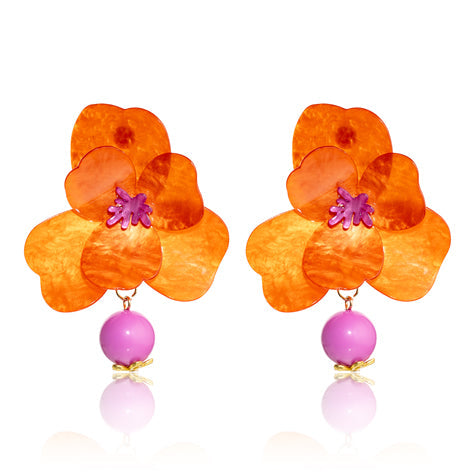 BLUE SCARAB MILLIE Earrings (Orange)