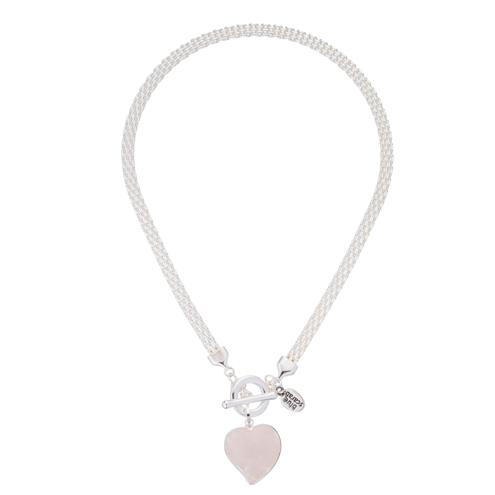 BLUE SCARAB LARA Necklace (Silver)