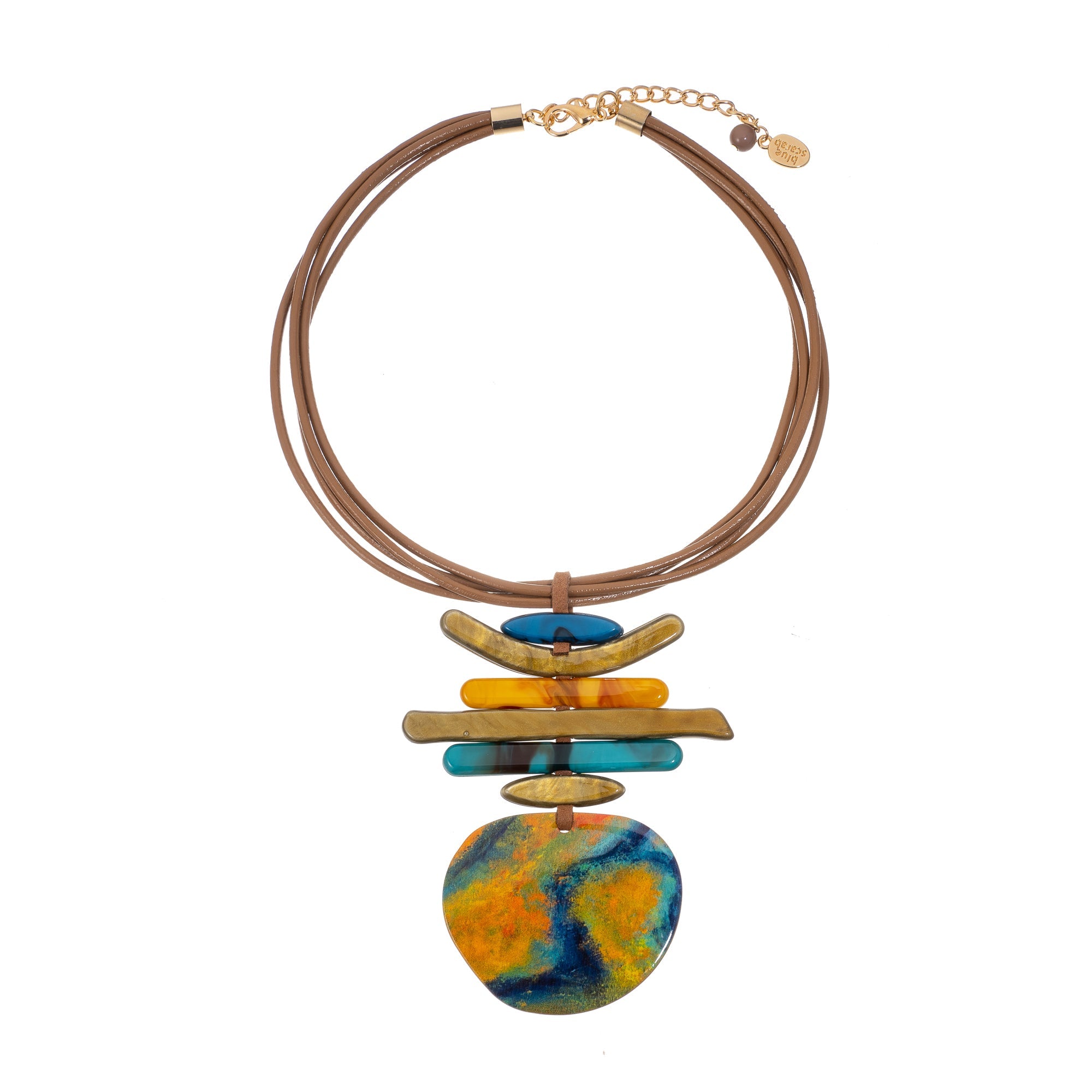 BLUE SCARAB ROX Necklace (Yellow)